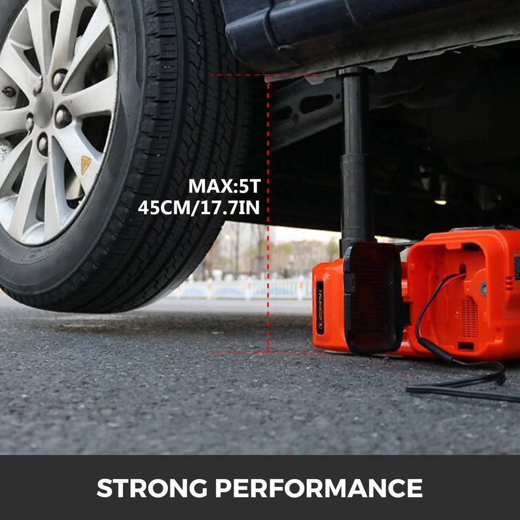 BENTISM Electric Car Jack 5T 11023lb 12V DC Auto Jack Kit with Impact Wrench and LED Flashlight All in One for SUV MPV Repairing Portable Tool Case