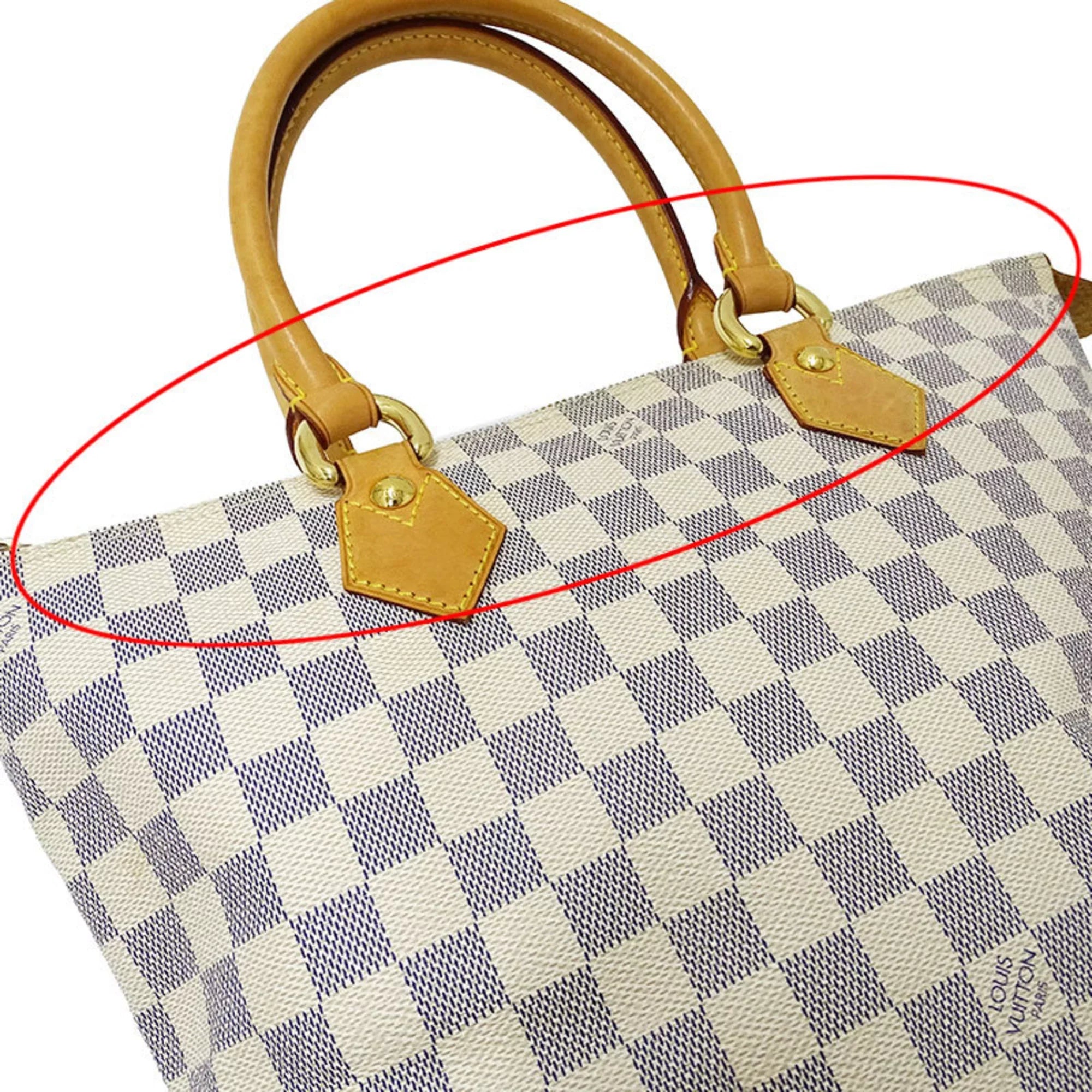 Authenticated Pre-owned Louis Vuitton LOUIS VUITTON Bag Damier Azul Ladies Tote Handbag Saleya PM N51186 White Gray