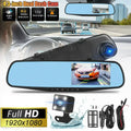 1 Pack 1080P Rearview Mirror Car Camera 4.3" Dash Cam for Cars Trucks,170°Wide Angle Lens Car Cam Front Rear DVR Monitor, Night Vision,Parking Monitor,Motion Detection,G-sensor
