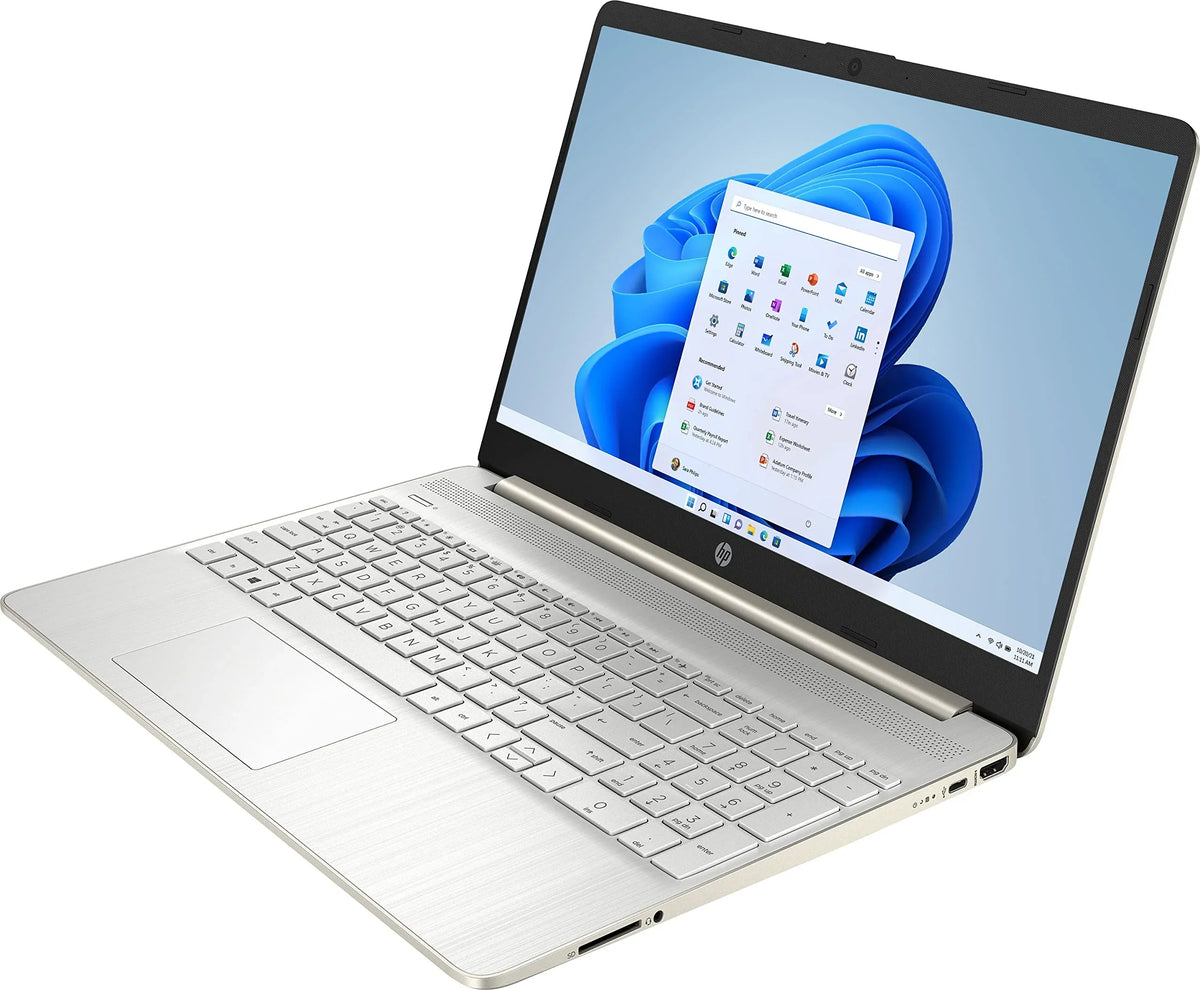 HP 2022 15.6" FHD Micro-Ege Display PC 11th Gen Heart -1135G7 12GB DDR4 Random Access Memory 256GB NVMe Solid State Drive Iris Xe Graphics Webcam HDMI WiFi AC BT USB-C Silver Windows 10 Pro w/RE USB Drive