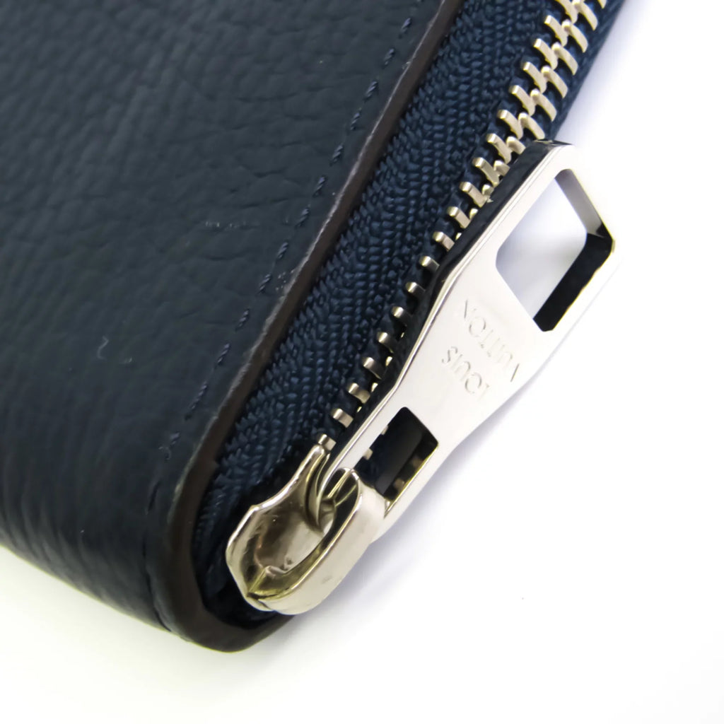 Pre-Owned Louis Vuitton Taurillon Zippy Wallet Vertical M58823 Unisex Taurillon Leather Long Wallet (bi-fold) Navy (Good)
