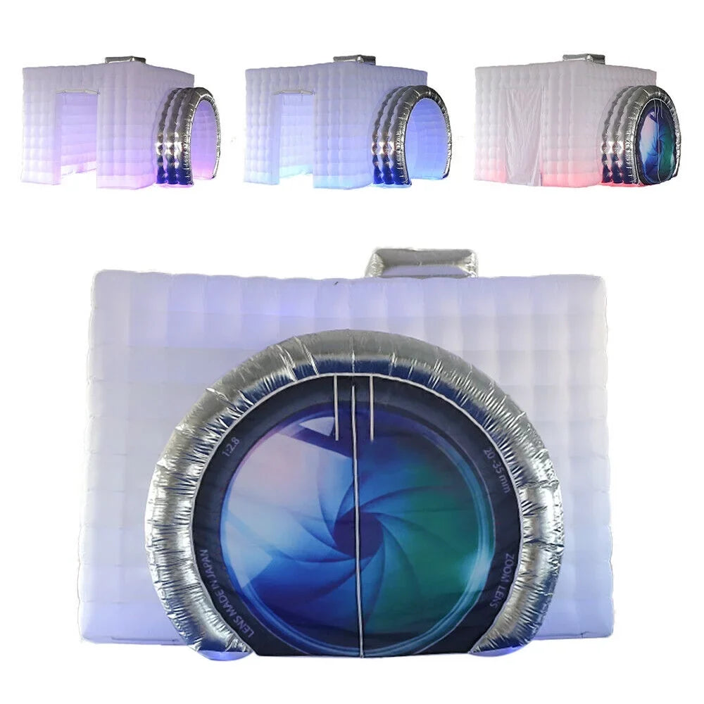 TOOL1SHOoo 2.5M White Inflatable Photo Booth Air Tent&Blower Portable Photobooth+ LED Light