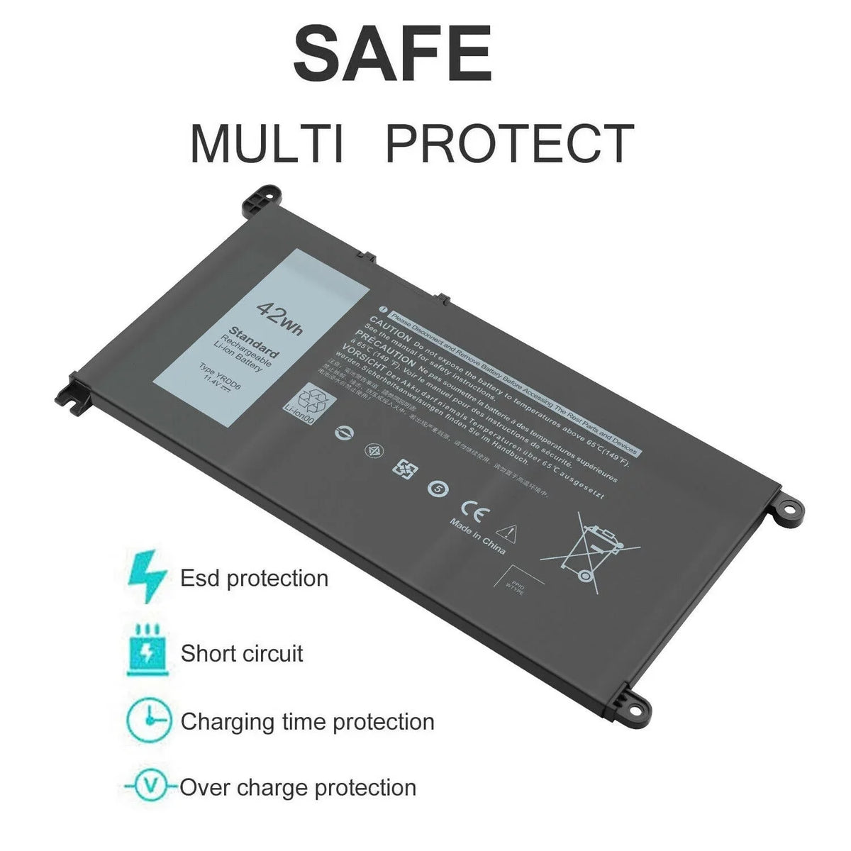 42Wh YRDD6 Energy Source for Inspiron 7586 5482 5485 5491 3310 3493 2in1