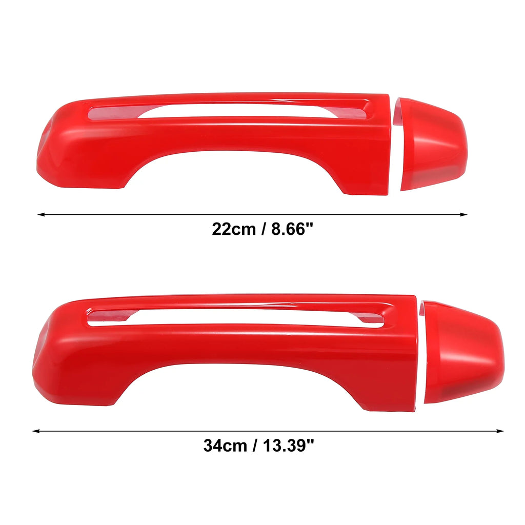 Red Door Handle Trim Cover Kit and Tailgate Handle Cover for Jeep Wrangler JL JLU 2 & 4 Doors 2018-2021