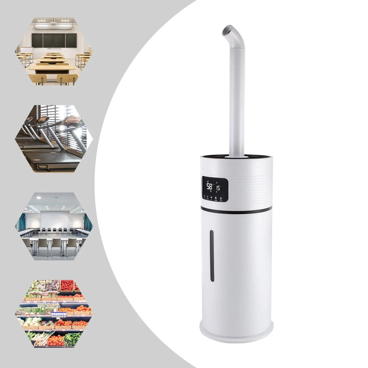 DENEST 4 Gal Commercial Large Humidifiers Style Industrial 360° Humidifier Whole-House