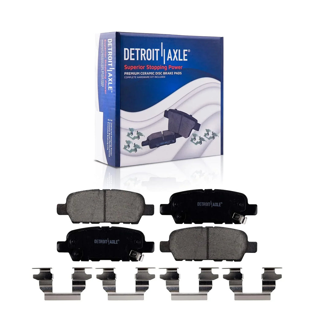 Detroit Axle - Brake Kit for 09-14 16-19 Nissan Maxima Drilled Slotted Brake Rotors Random Access Memory Brakes Pads 2009-2014 2016 2017 2018 2019 Front Rear Replacement: 12.56" Front 12.12" Rear Rotors