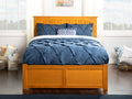 AFI Nantucket Full Size Platform Bed with Panel Footboard and Full Size Trundle in Memory Latte
