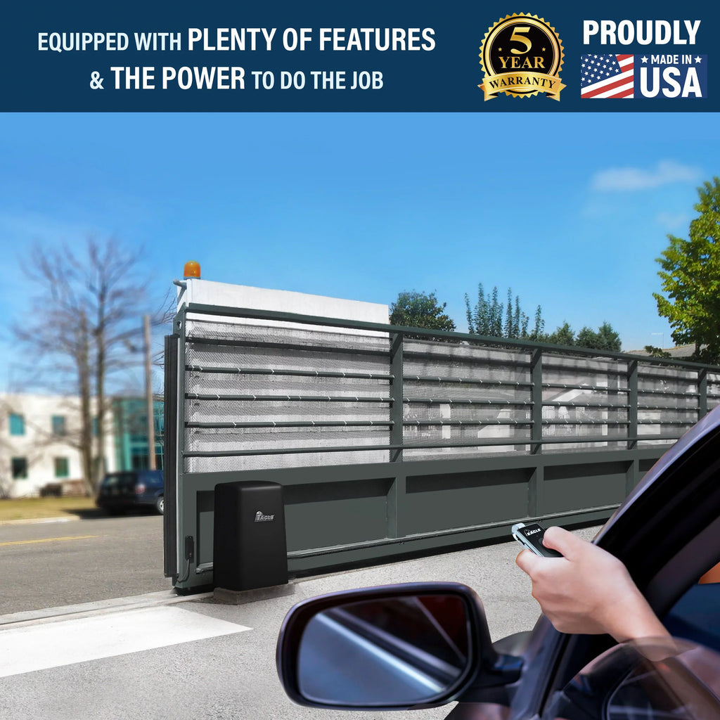 Eagle 2000 APT DM 1-HP Slide Gate Operator (Crank to Open) 50' & 3500 lbs Capacity Fail-Secure