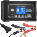 OIEXI 20-Amp Smart Energy Source Charger,Lithium,LiFePO4,Lead-Acid,Portable Car Energy Source Charger,Trickle Charger,Maintainer/Deep Cycle Charger,12V/20A and 24V/10A Adjustable,for Boat,Lawn Mower,Golf Cart..