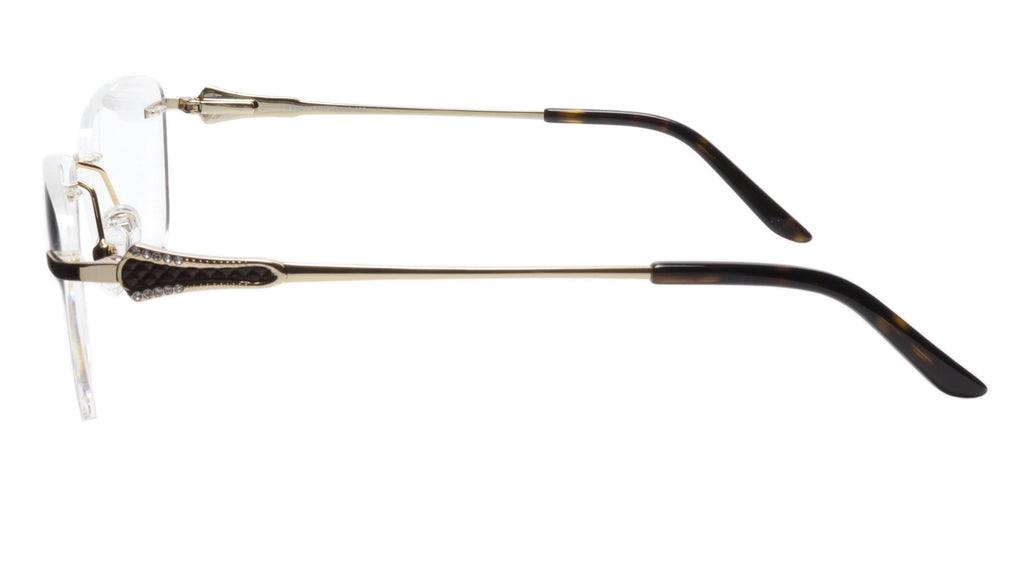 Paul Vosheront Tapered Square Gold & Black Acetate Optical Random Access Memory 52-18-135 37