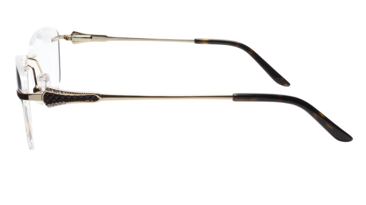 Paul Vosheront Tapered Square Gold & Black Acetate Optical Random Access Memory 52-18-135 37