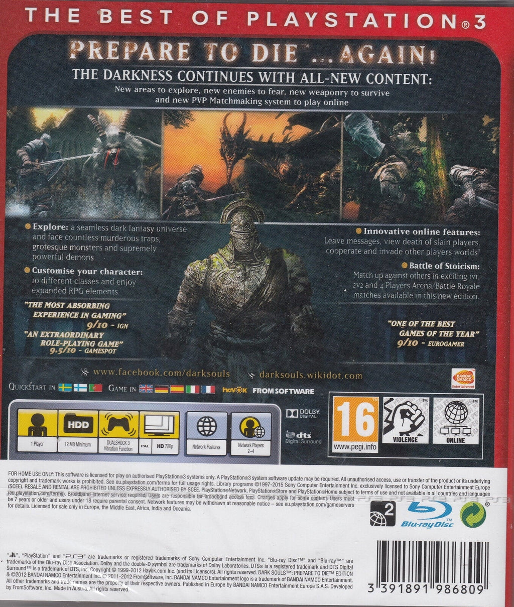 Dark Souls Prepare to Die Edition PS3 Sony PlayStation 3 Brand NewFactory Sealed