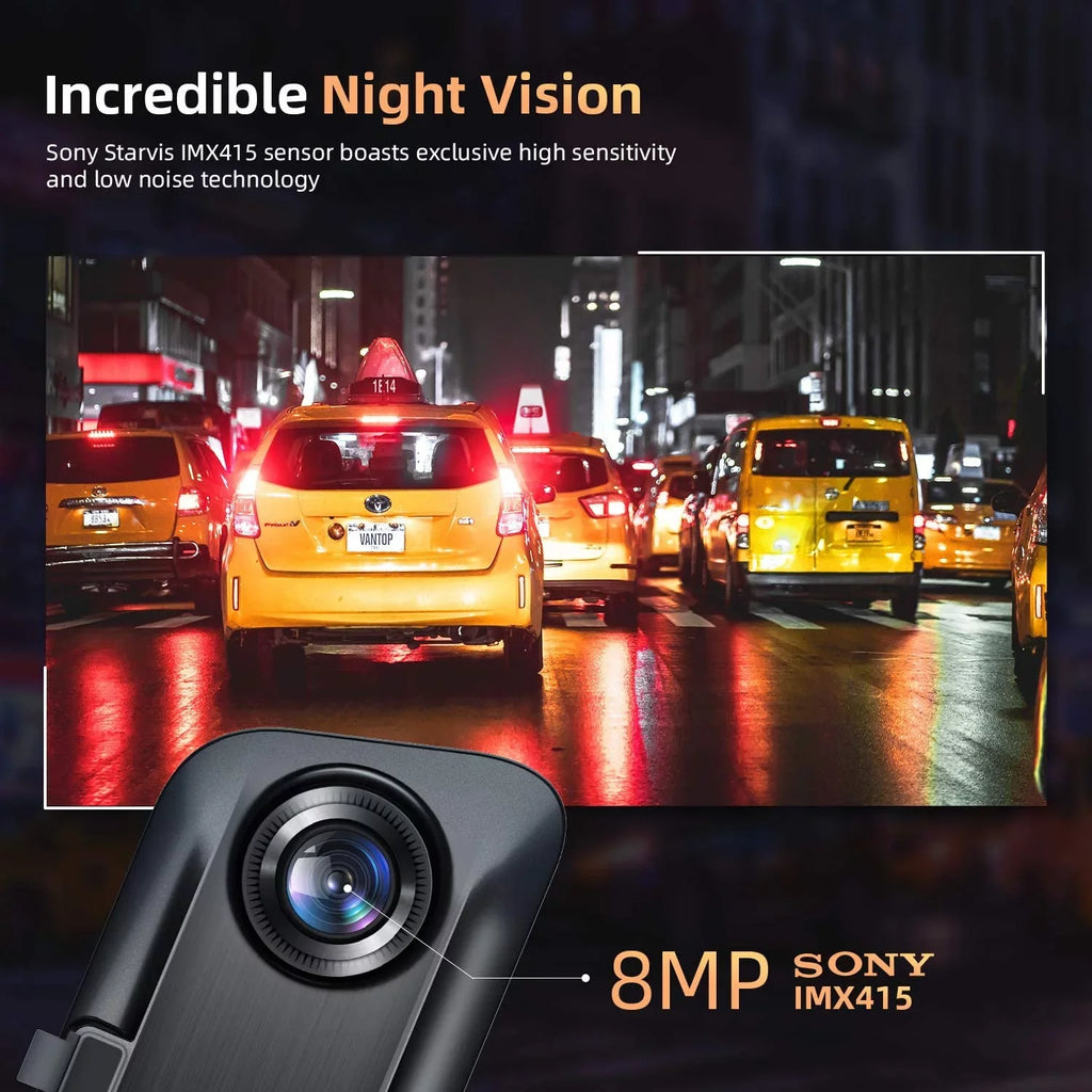 4K 12" Mirror Dash Cam - Vantop H612T Front & Rear View Dash Camera, IPS Touch Panel Voice Control Cars Mirror Camera W/Night Vision Parking Monitor