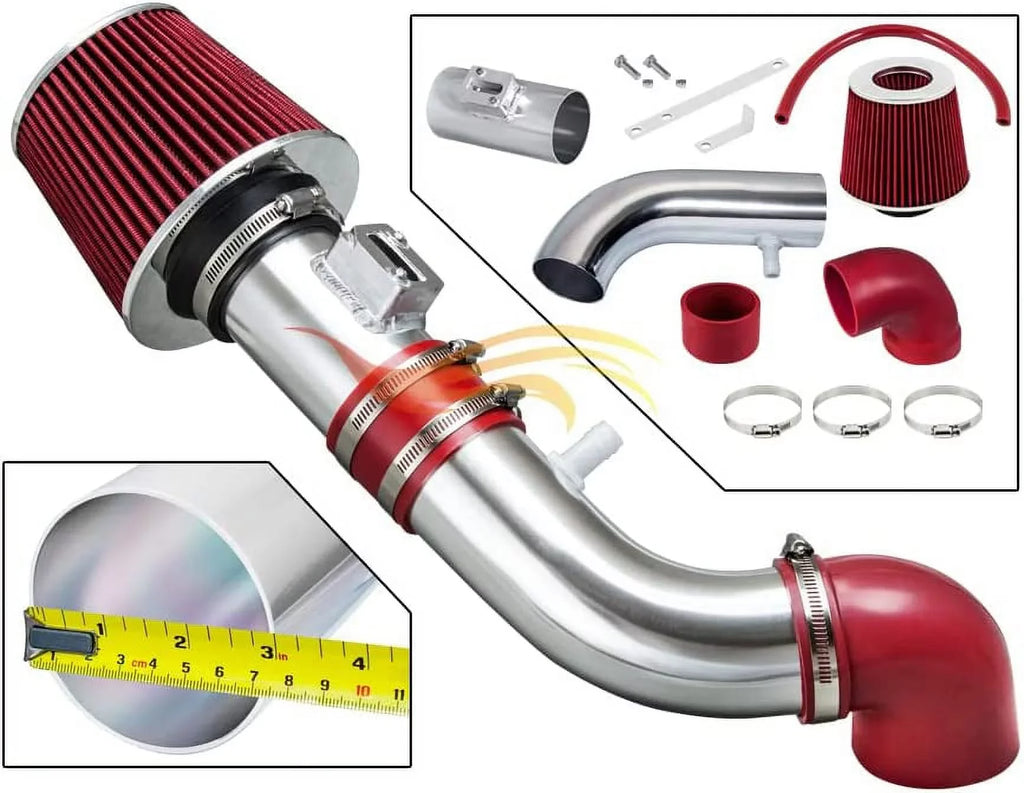 Rtunes Racing Short Random Access Memory Air Intake Kit + Filter Combo RED For 05-10 Chevy Cobalt/Chevy Cobalt SS 2.4L L4