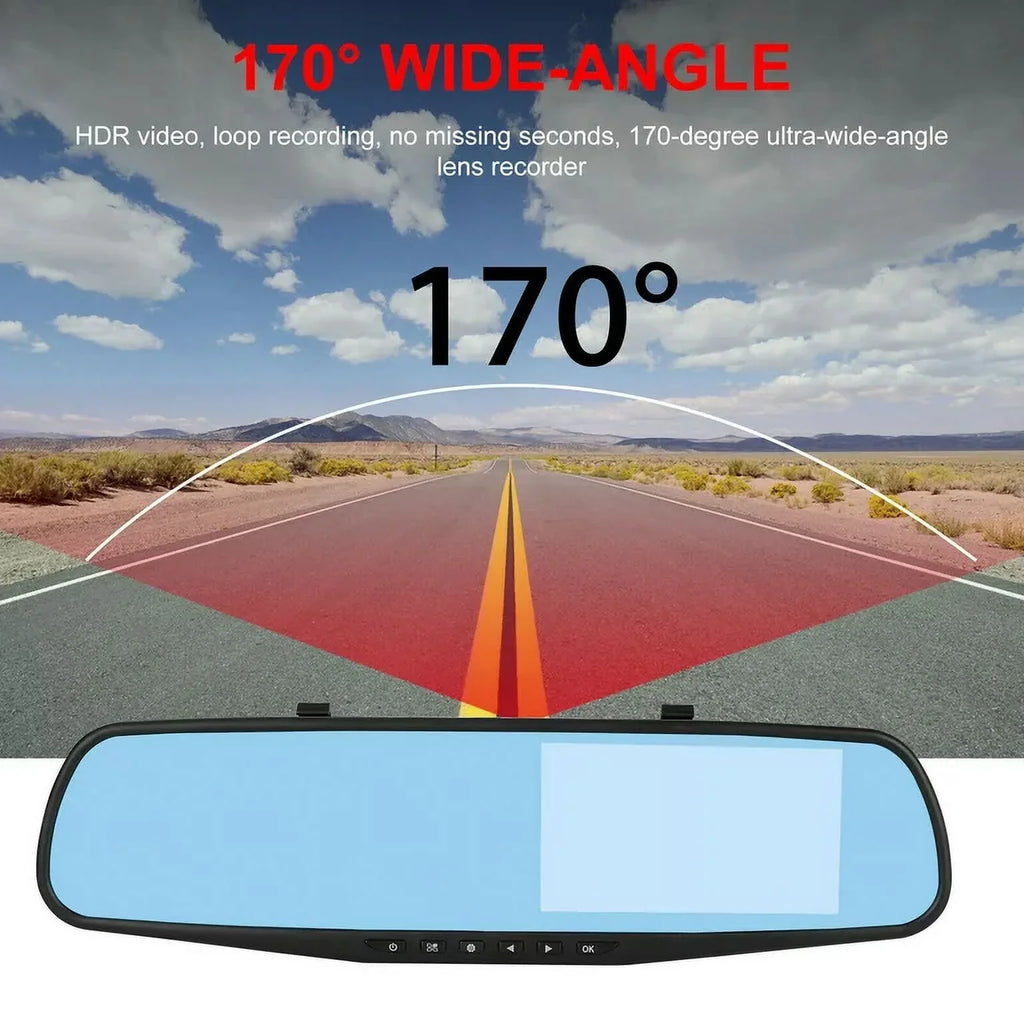 1 Pack 1080P Rearview Mirror Car Camera 4.3" Dash Cam for Cars Trucks,170°Wide Angle Lens Car Cam Front Rear DVR Monitor, Night Vision,Parking Monitor,Motion Detection,G-sensor