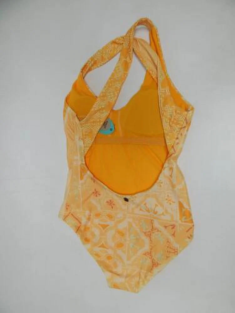 prAna Ella Size Small (S) High Triangle V-Neck Cross Back One Piece Amber Lisbon