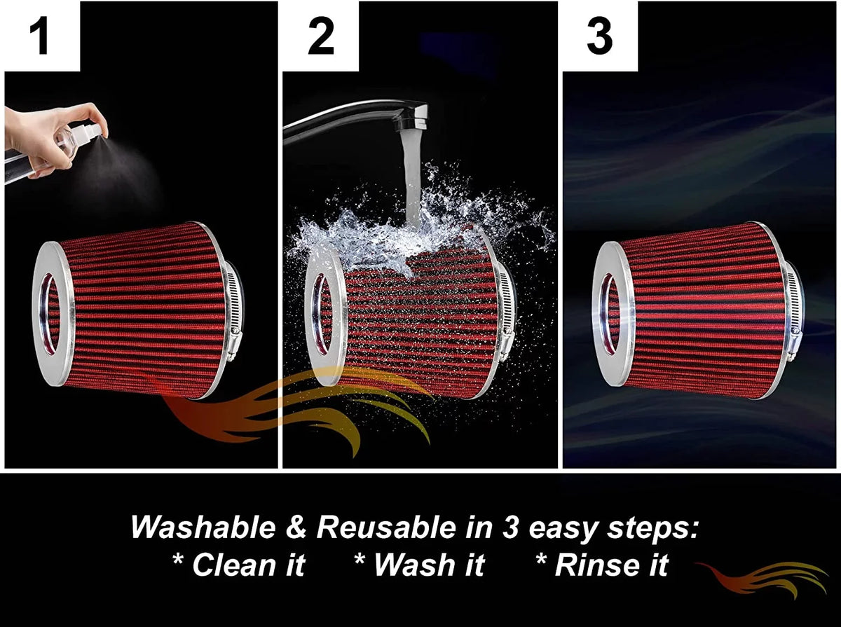 Rtunes Racing Short Random Access Memory Air Intake Kit + Filter Combo RED For 05-10 Chevy Cobalt/Chevy Cobalt SS 2.4L L4
