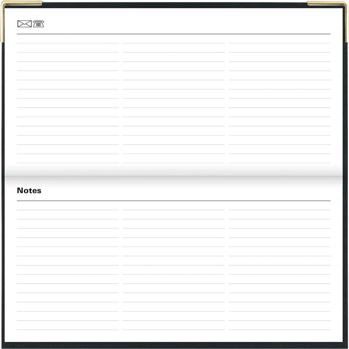 Of London 12S Daily Planner, Day Per Page, Classic Slim Month Per Page, 13 Months Jan 2023 - Jan 2024, Landscape Diary 2023 6 5/8" 3 1/4" (Black)