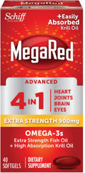 MegaRed Advanced 4 in 1 Omega-3 Fish Oil & Krill Oil Softgels, 900 Mg, 40 Ct, 2 Pack
