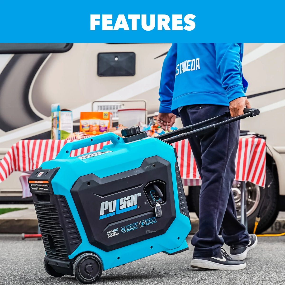 Pulsar 5000-Watt Fuel RV Ready Inverter Generator with Remote Start and CO Sentry