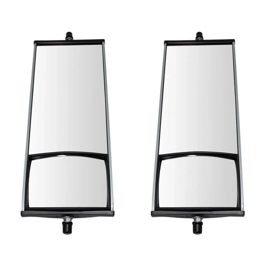 TRQ 16" x 6.5" Aluminum West Coast Mirror Pair w/ Convex Glass for HD Semi Truck MRA64341 Fits select: 1986-2009,2011-2017 ISUZU NPR