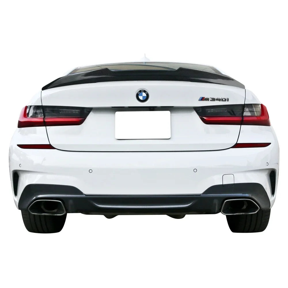 Ikon Motorsports Compatible with 19-23 BMW 3-Series G20 PSM Style Rear Trunk Spoiler Wing Carbon Fiber 2019 2020