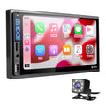 Double Din Car Stereo Bluetooth - Processor 7 Inch IPS Touch Display Car Radio Multimedia Player with Complimentary Backup Camera Compatiable with Apple Carplay, Android Auto, Mirror Link