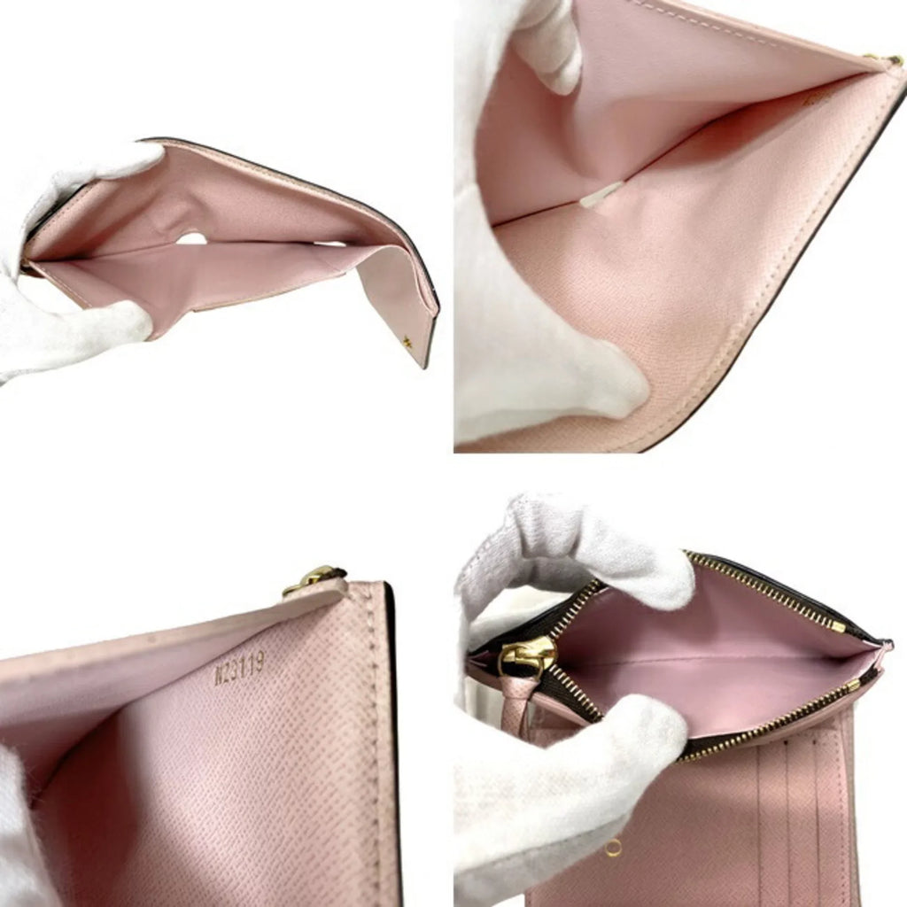 Pre-Owned Wallet Portefeuille Victorine Brown Pink Rose Ballerine Random Access Memory M62360 Trifold NZ3119 LOUIS VUITTON Ladies (Good)