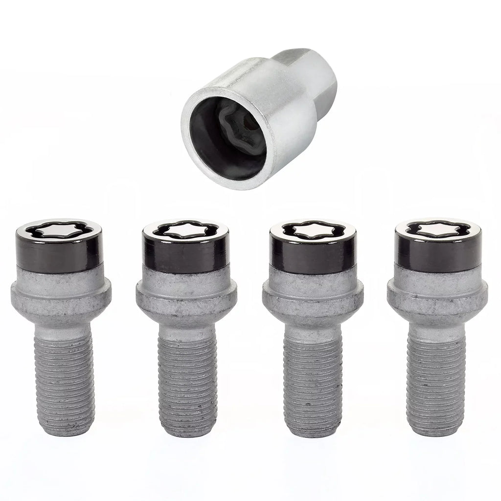 McGard 28318 Chrome/Black Bolt Style Radius Seat Lock Bolt Set Fits select: 2009-2019 VOLKSWAGEN JETTA, 2009-2019 VOLKSWAGEN TIGUAN