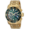 IN00 Mens Swiss Pro Diver Large Heavy Gold Tone Stainless Steel Watch