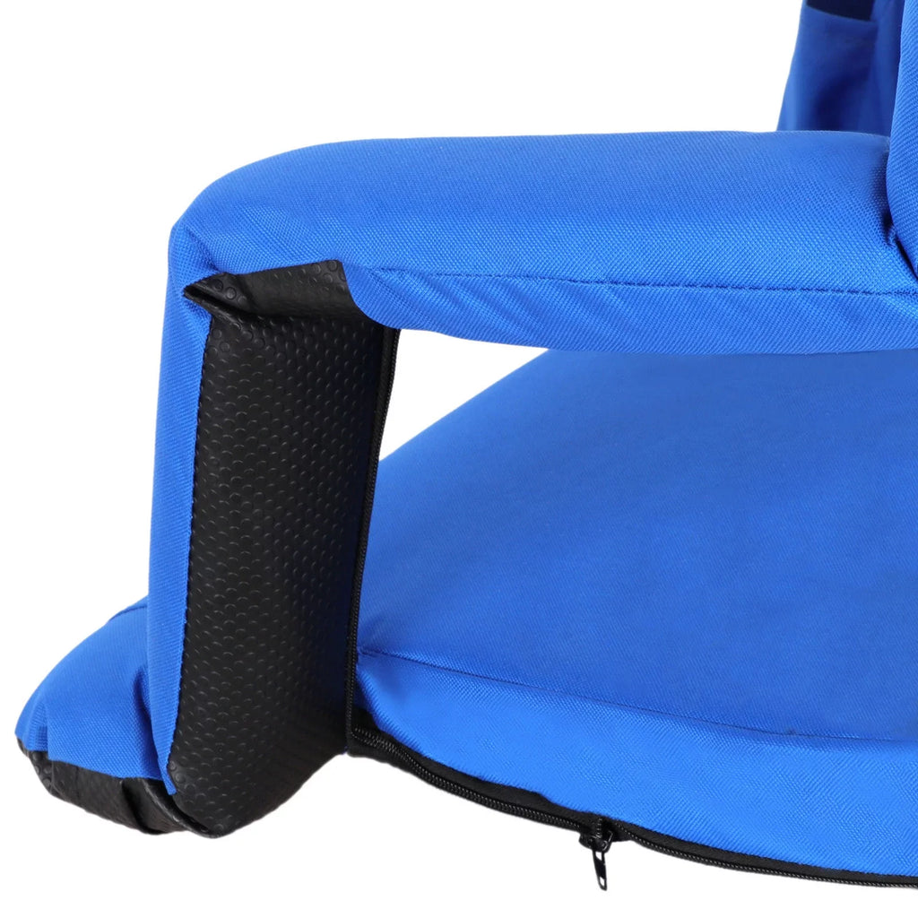 ZENSTYLE Durable Water-resistant Stadium Seat with Cup Holder 10 Tiltable Positions - Blue