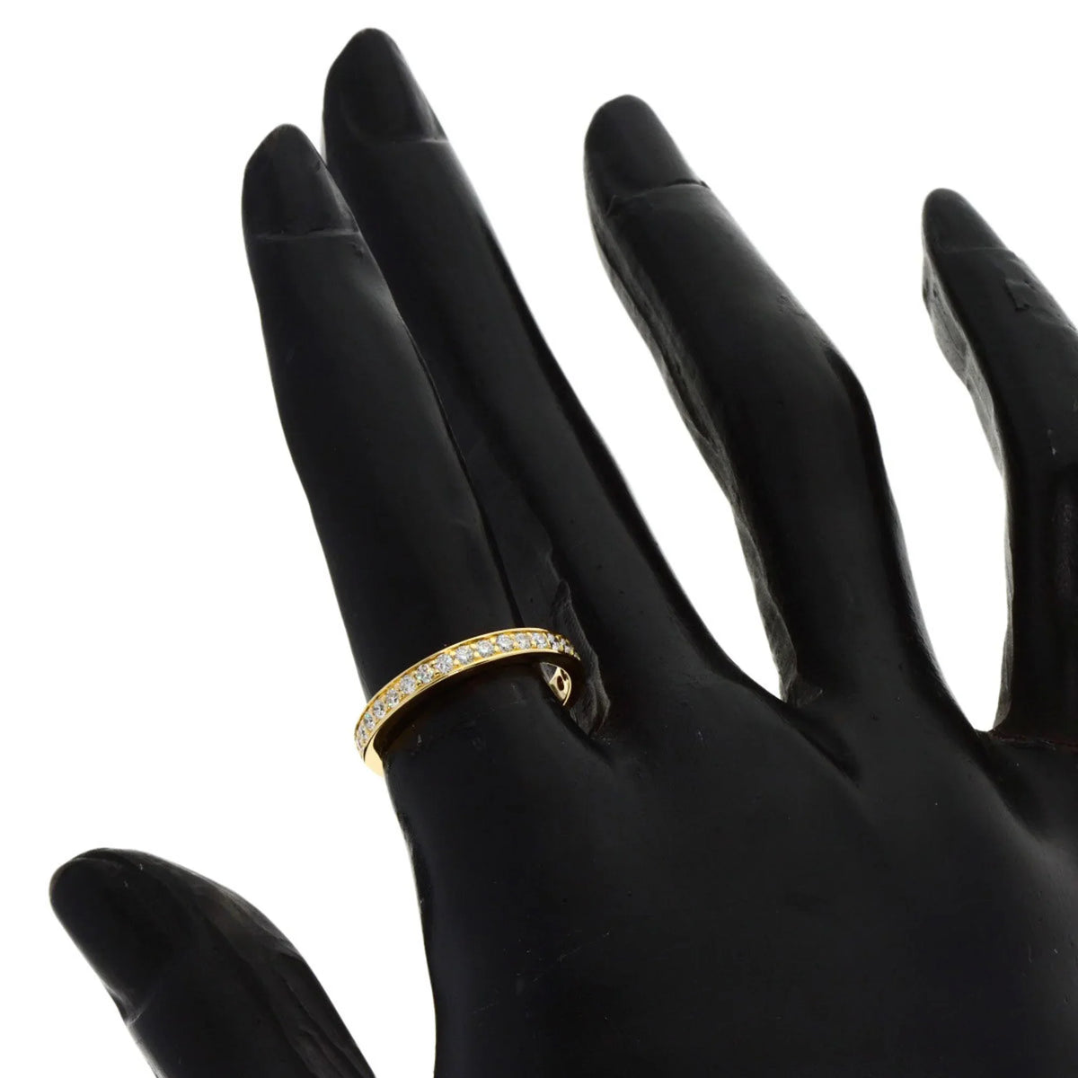 Pre-Owned Cartier Diamond Half Eternity #50 Ring K18 Pink Gold Women's CARTIER (Good)