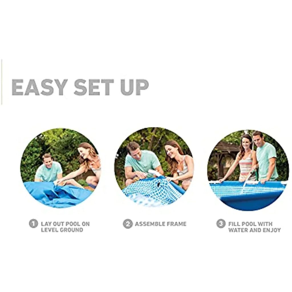 Intex 12 Ft x 30 Inches Metal Random Access Memory Set Above Ground Swimming Pool with Filter & Cover