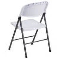 Flash Furniture HERCULES Series 330 lb. Capacity Granite White Plastic Folding Chair with Charcoal Memory