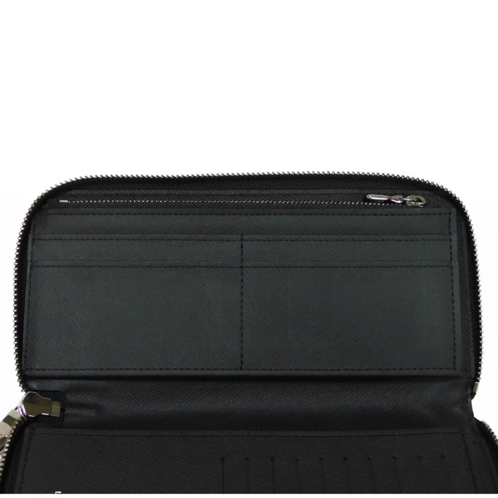 Pre-Owned LOUIS VUITTON Long Wallet Zippy Vertical LV Logo Round Zipper Random Access Memory Eclipse Noir M62295 Men's Billfold (Good)