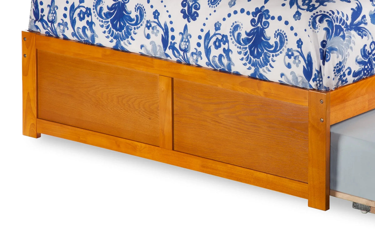 AFI Nantucket Full Size Platform Bed with Panel Footboard and Full Size Trundle in Memory Latte