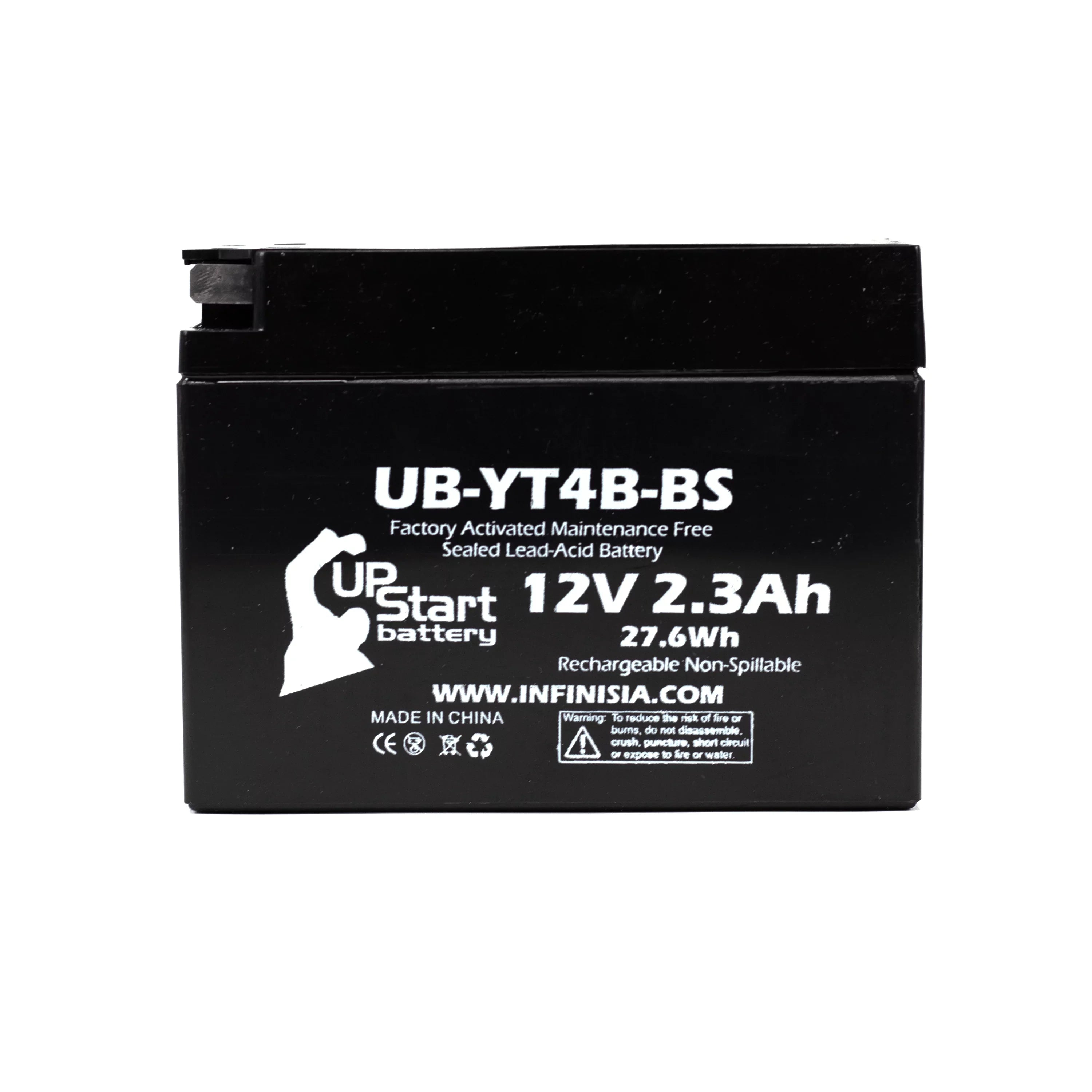 4-Pack UpStart Energy Source Replacement for 2010 Yamaha SR400 (FI) 400CC Factory Activated, Maintenance Free, Motorcycle Energy Source - 12V, 2.3Ah, UB-YT4B-BS