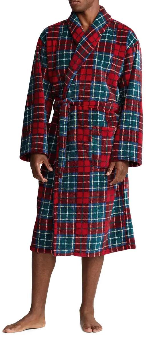 Polo Ralph Lauren TARTAN PLAID Men's Plaid Microfleece Robe, US Small