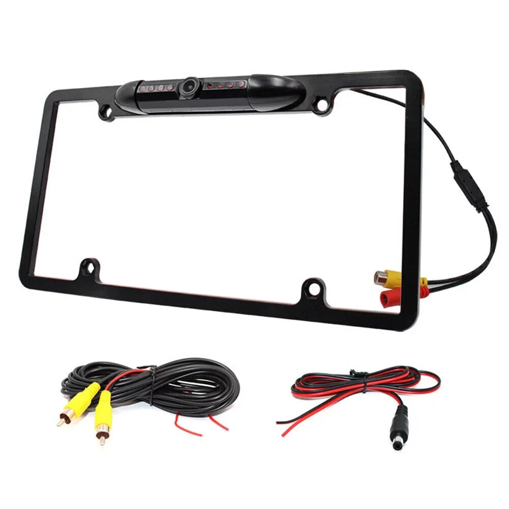 JahyElec HD Color CMOS Car License Plate Memory Mount Rear View Backup Camera 8 IR LED