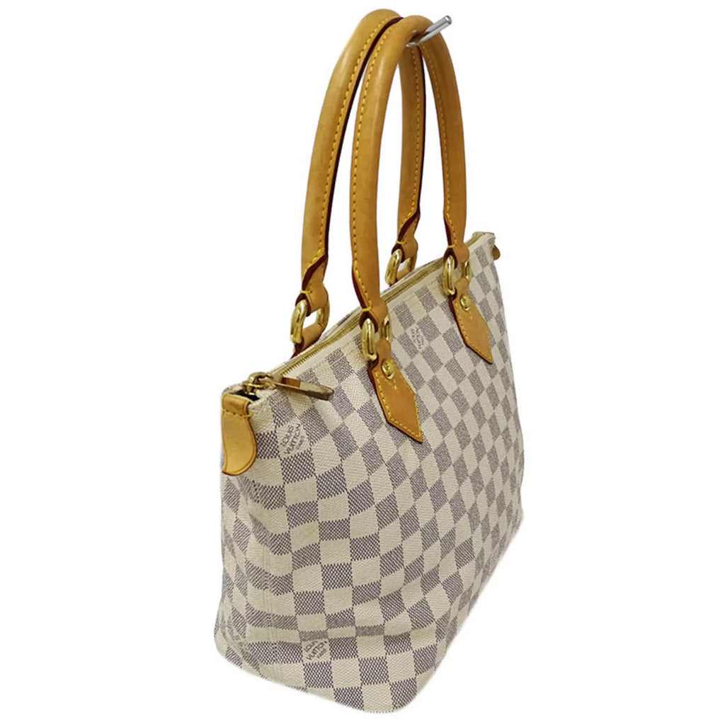 Authenticated Pre-owned Louis Vuitton LOUIS VUITTON Bag Damier Azul Ladies Tote Handbag Saleya PM N51186 White Gray