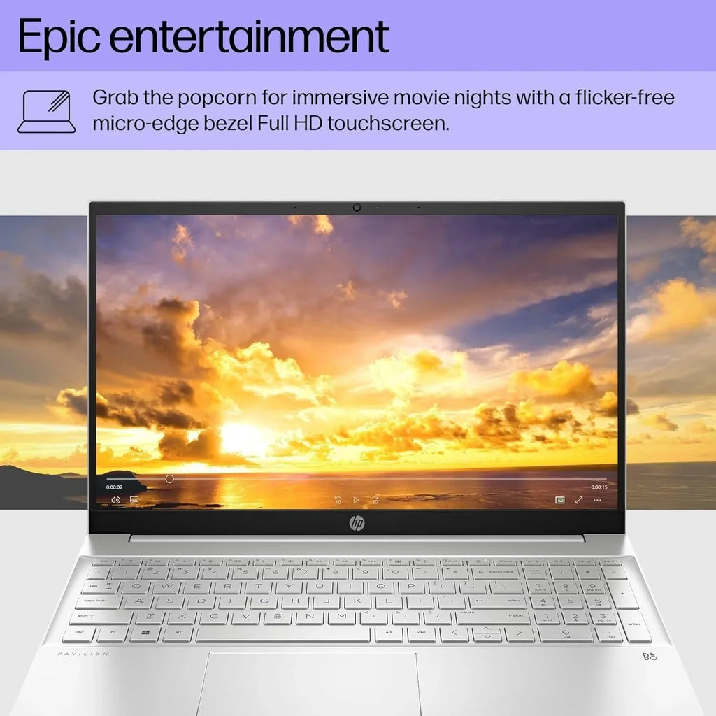 HP Pavilion Business , 15.6" FHD Monitor 13th Gen Central Unit -1335U(Beats i7-1270P), 16GB Random Access Memory 512GB Solid Storage Iris Xe Graphic, Backlit KB, WiFi 6, Win 11, with Cefesfy Cleaning Brush