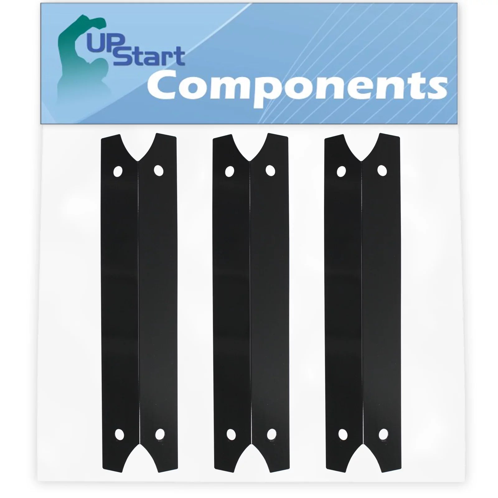 3-Pack BBQ Grill Heat Shield Plate Tent Replacement Parts for Charmglow 81022101 - Compatible Barbeque Porcelain Steel Flame Tamer, Flavorizer Bar, Vaporizer Bar, Burner Cover 17 3/4"