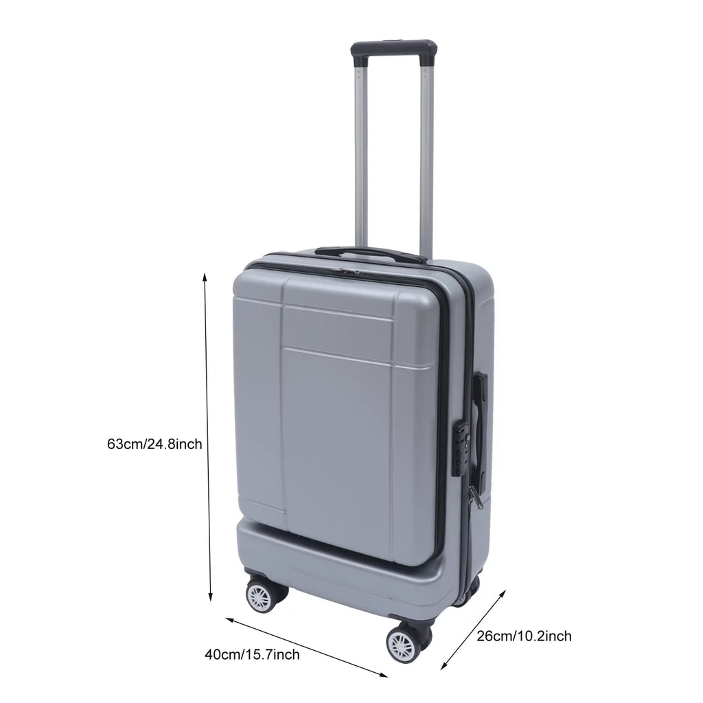 Wuzstar 24" Traveling Luggage PC+ABS Luggage Bags with TSA Lock Durable Spinner Wheels Hardside Carry On Suitcase , Silver