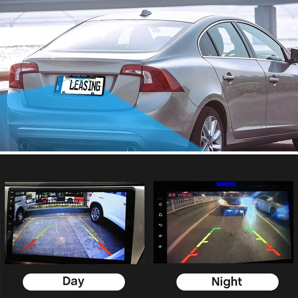 JahyElec HD Color CMOS Car License Plate Memory Mount Rear View Backup Camera 8 IR LED