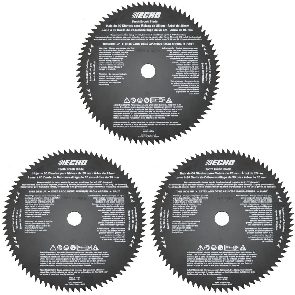 Echo Genuine 3-Pack of 8" 80-Tooth Blade (25mm) 69500121432-3PK