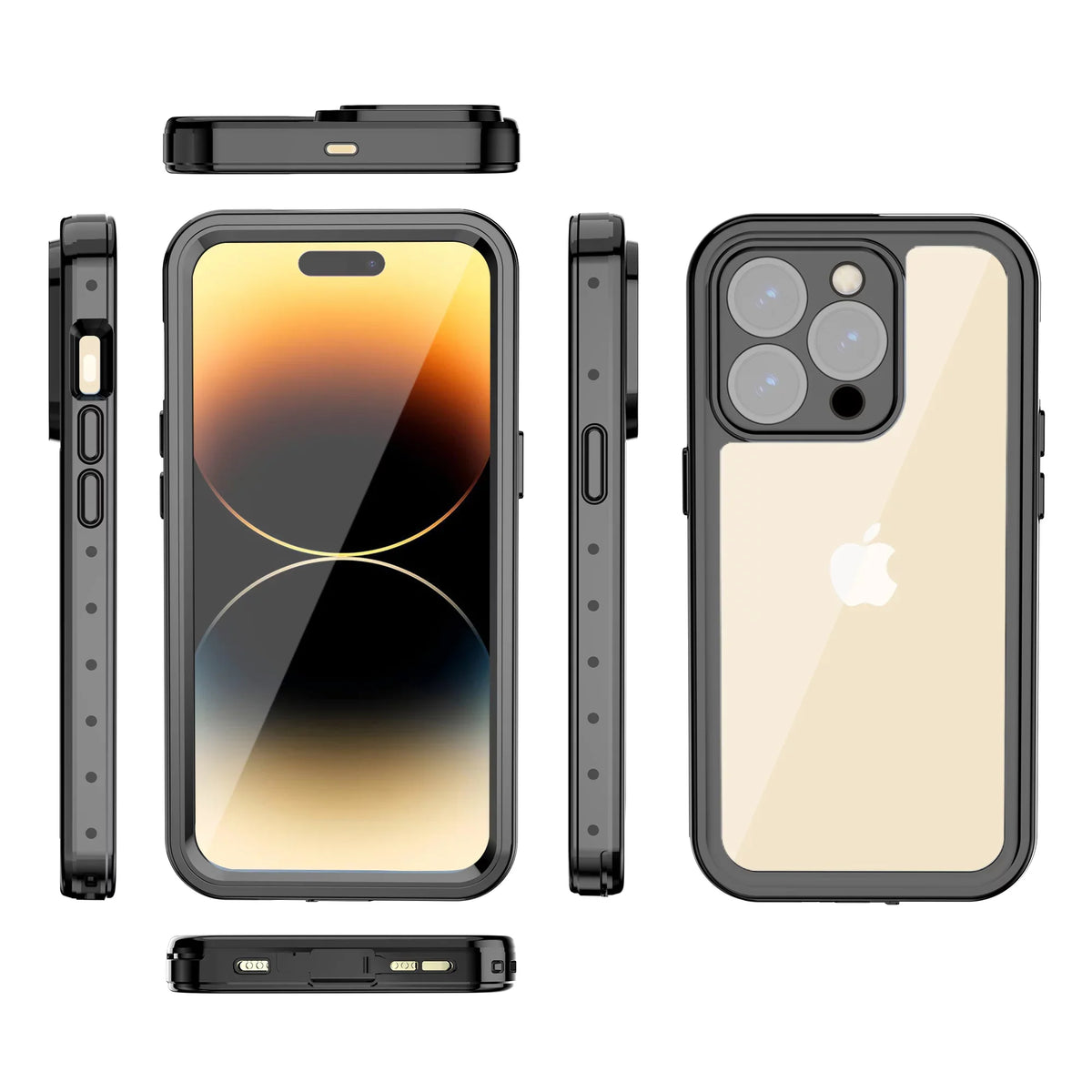 SaniMore for iPhone 14 Pro Max 6.7" 2022 Case with Built-in Display Protector Dustproof Strong Drop Resistant Full Body Protective Waterproof Cover for iPhone 14 Por Max 6.7 2022, Clear