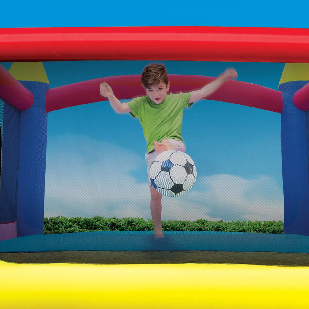 Banzai Slide N’ Fun Complete Bounce House Set with 2 Slides and Air Blower