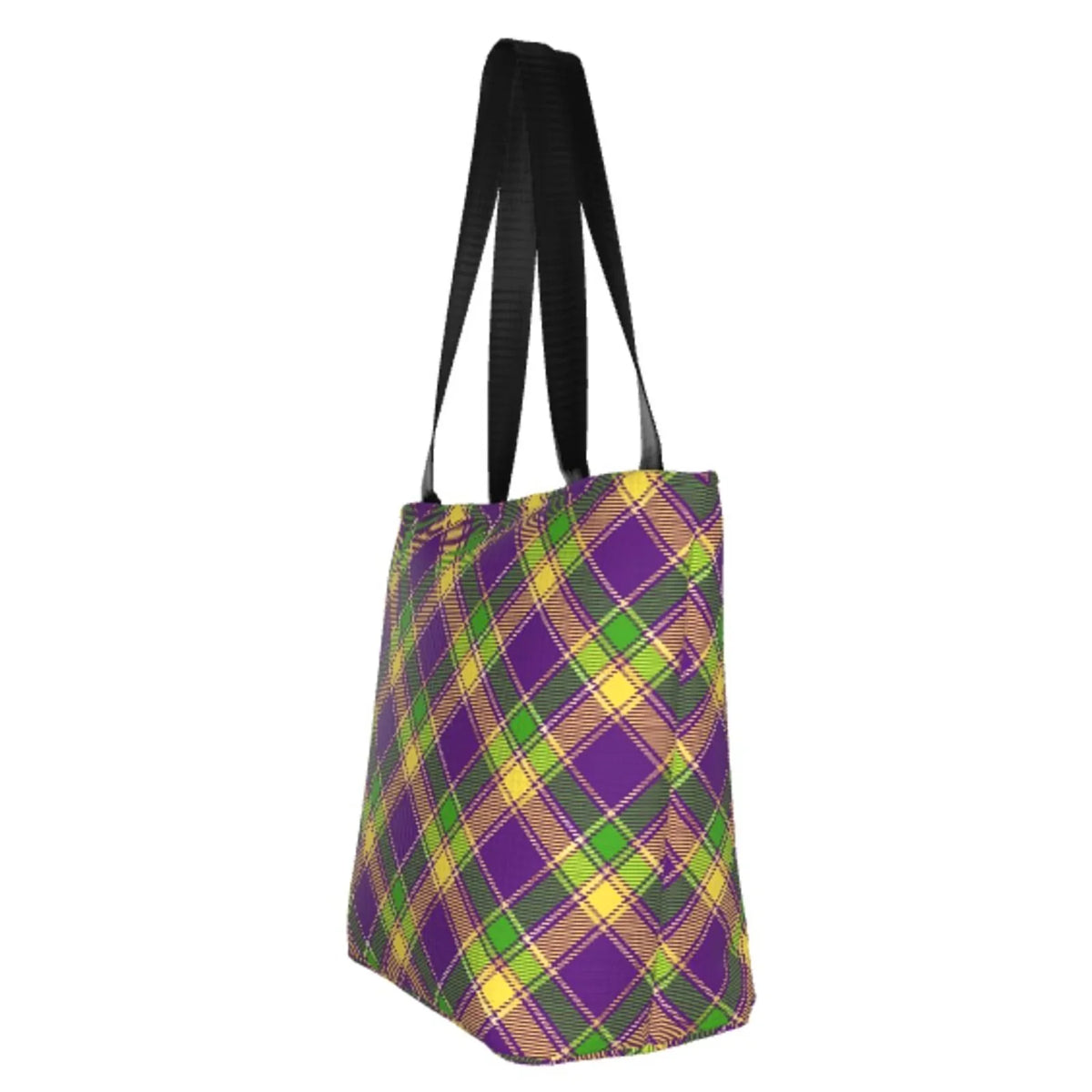 Lukts Mardi Gras Plaid Tote Bag,Shoulder Bag Women'S Hobos Handbags Large Capacity Shopping Bag