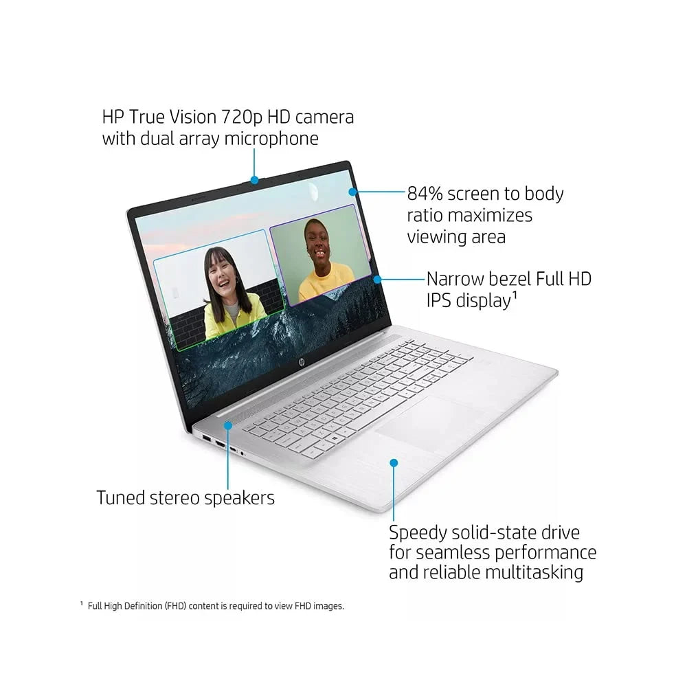 HP 2021 17.3" FHD IPS Computer, 11th Generation Heart i7-1165G7, 64GB Memory 2TB PCIe Solid Storage Backlit Keyboard, Iris Xe Graphics, HD Webcam, HD Audio, Windows OS, Silver, 32GB USB Card