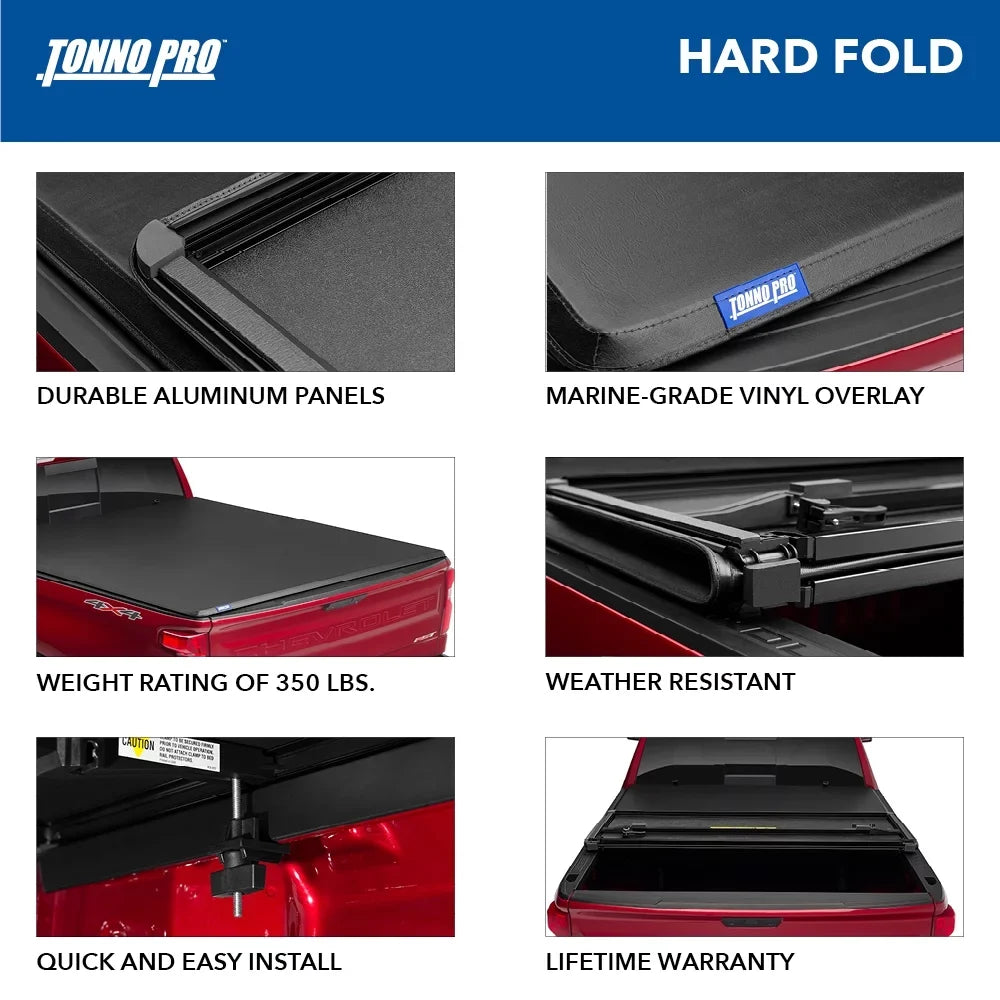 Tonno Pro Hard Fold, Hard Folding Truck Bed Tonneau Cover | HF-366 | Fits 1999 - 2016 Ford F-250/350 Super Duty 6' 9" Bed (81")